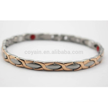 Men Rose Gold And Silver Stainless Steel Two Tone Chain Bracelet